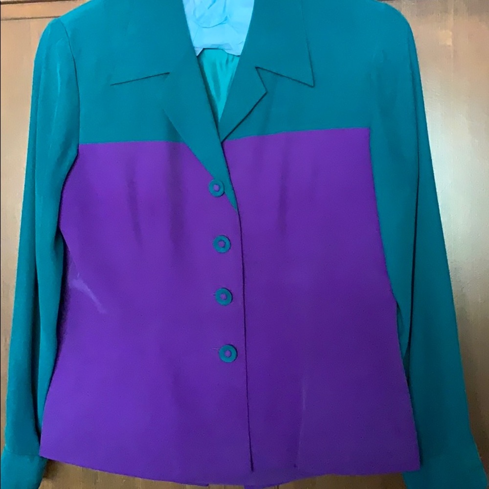 Silk Blazer Top Deco Style Petite